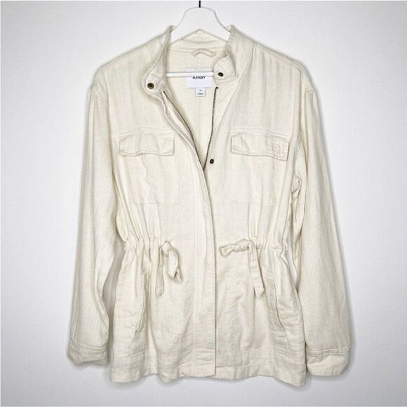 Old Navy cream beige linen SAFARI Anorak
HOWLITE utility jacket coastal Beach S - Picture 3 of 13
